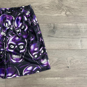 RDMCLOTHINGART tapestry hoodie PURPLE SKULL MESH SHORTS-8735