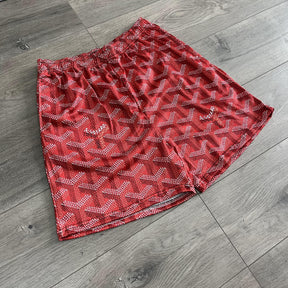 RDMCLOTHINGART tapestry hoodie RED GY MESH SHORTS-8708