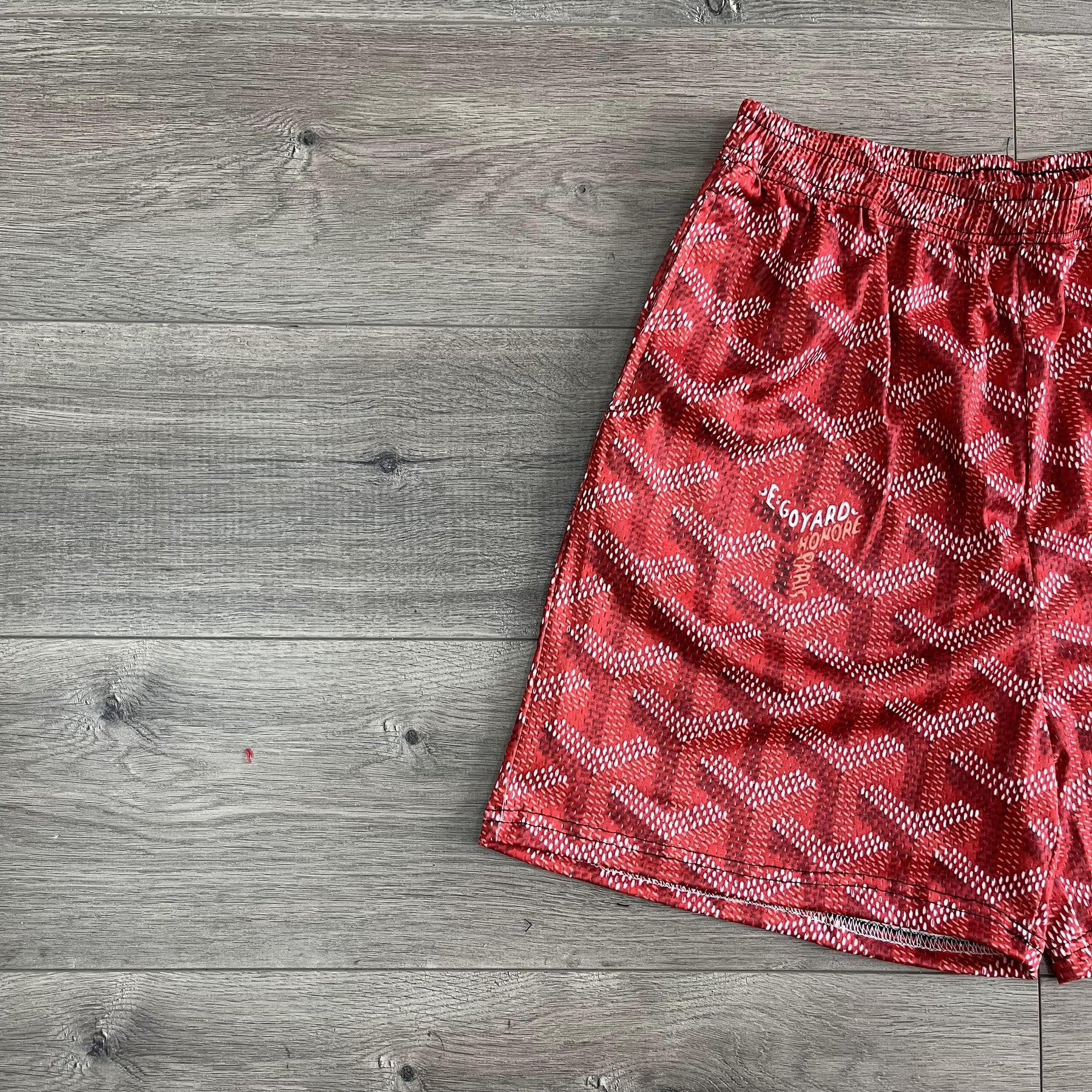 RDMCLOTHINGART tapestry hoodie RED GY MESH SHORTS-8708