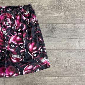 RDMCLOTHINGART tapestry hoodie RED SKULL MESH SHORTS-8731