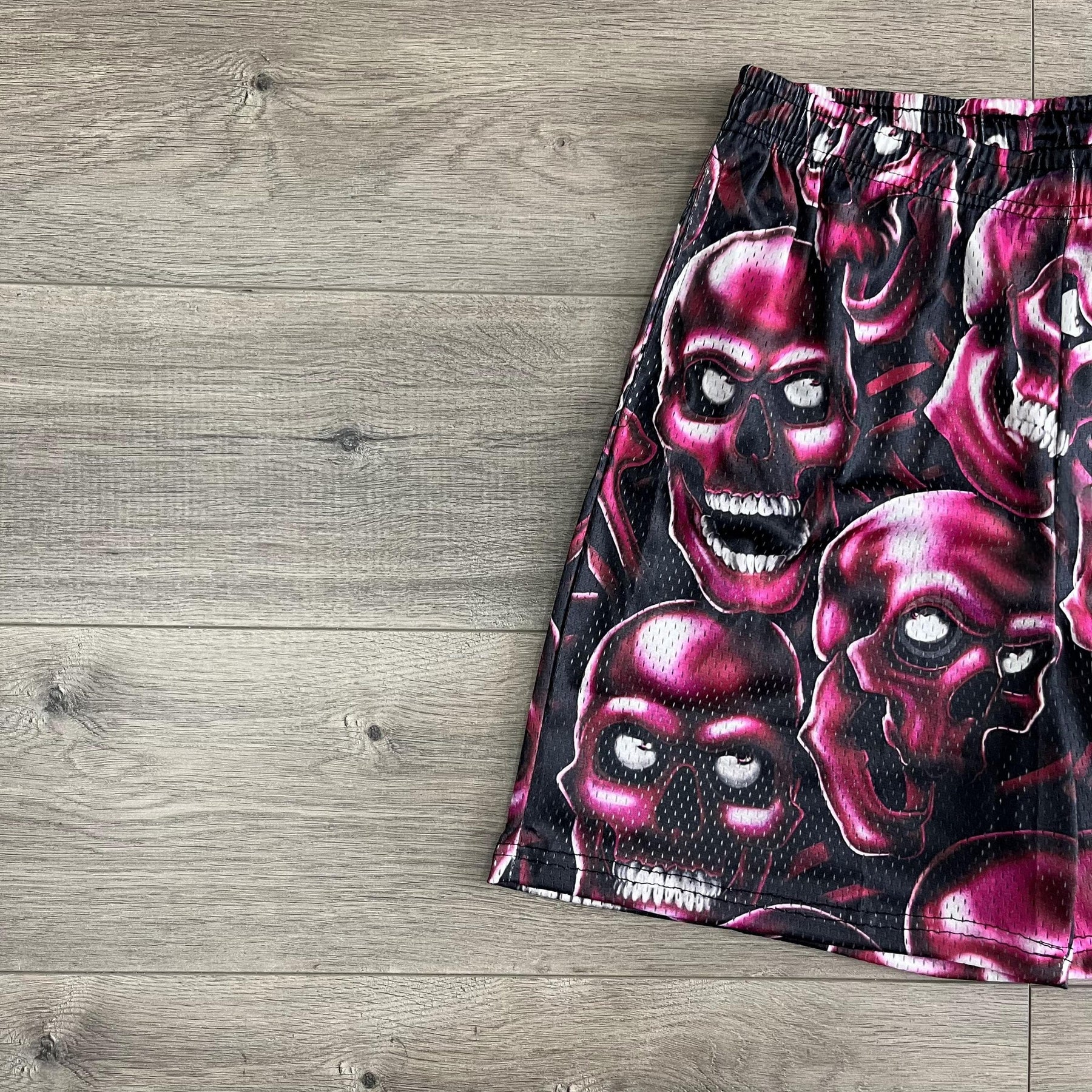 RDMCLOTHINGART tapestry hoodie RED SKULL MESH SHORTS-8731