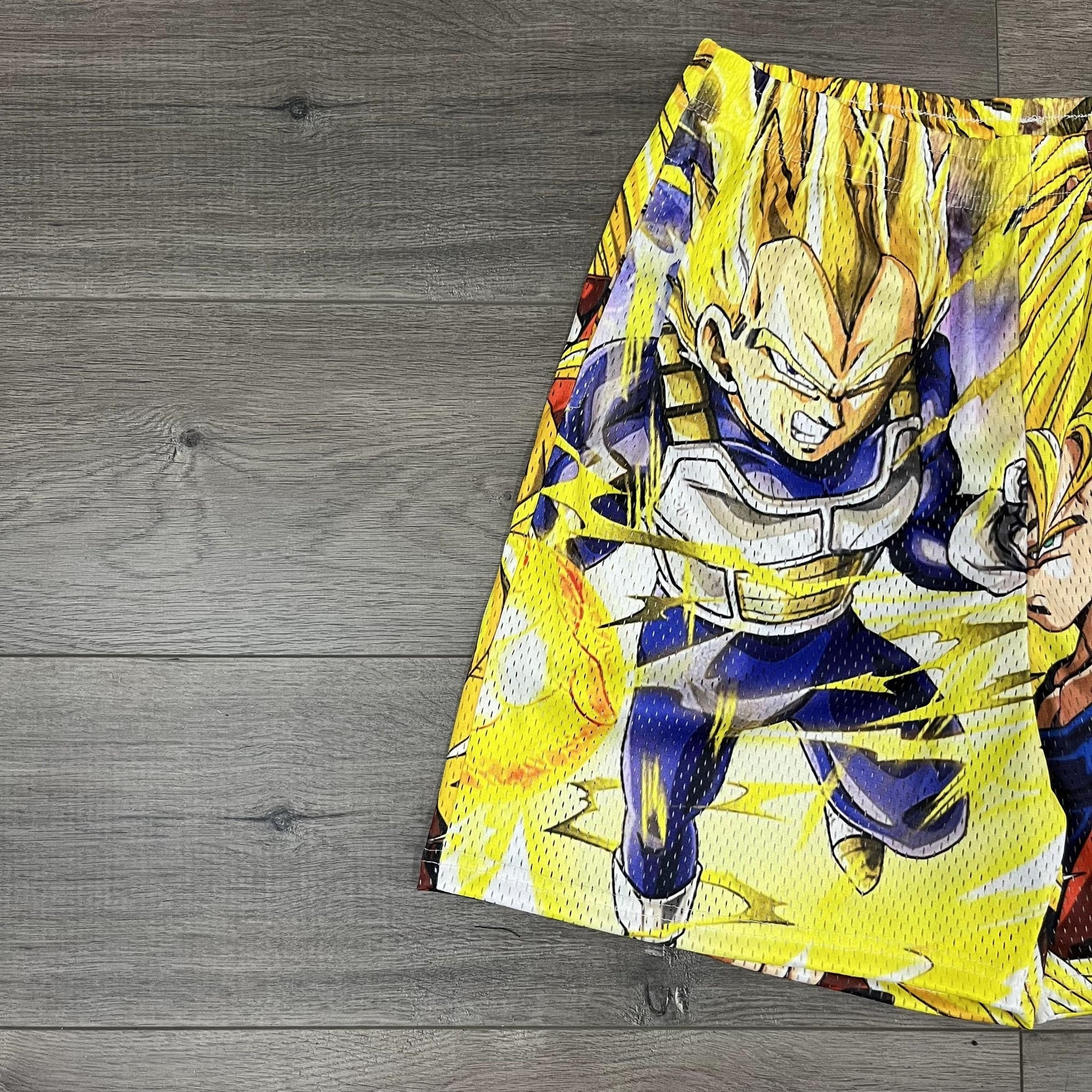 RDMCLOTHINGART tapestry hoodie SAIYAN COLLECTION MESH SHORTS-8663