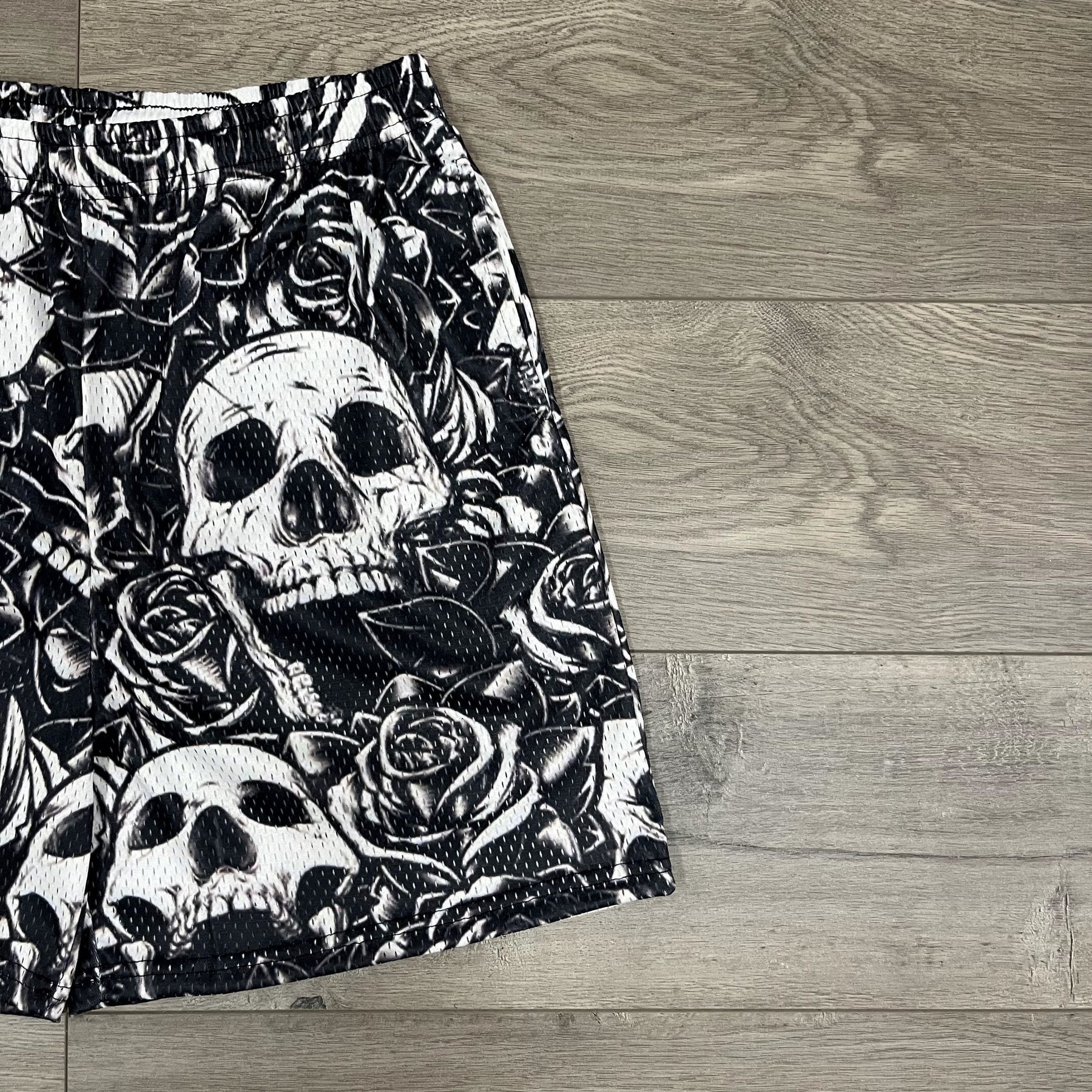 RDMCLOTHINGART tapestry hoodie SKULL MESH SHORTS-8691