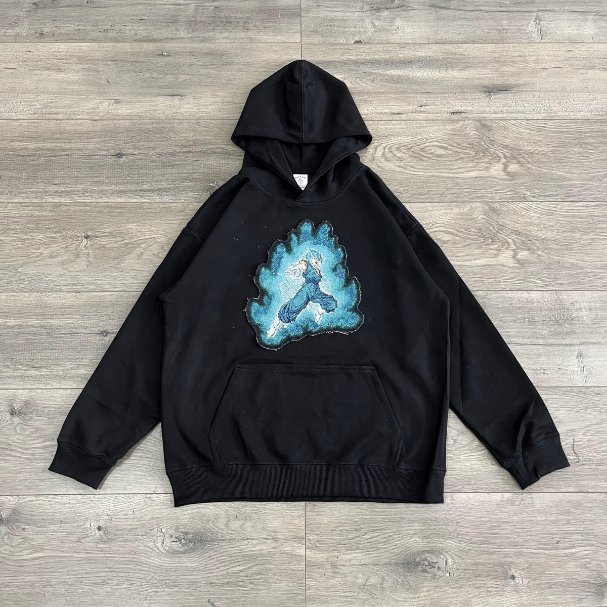 RDMCLOTHINGART tapestry hoodie SUPERSAIYAN BLUE TAPESTRY PATCH HOODIE-9074