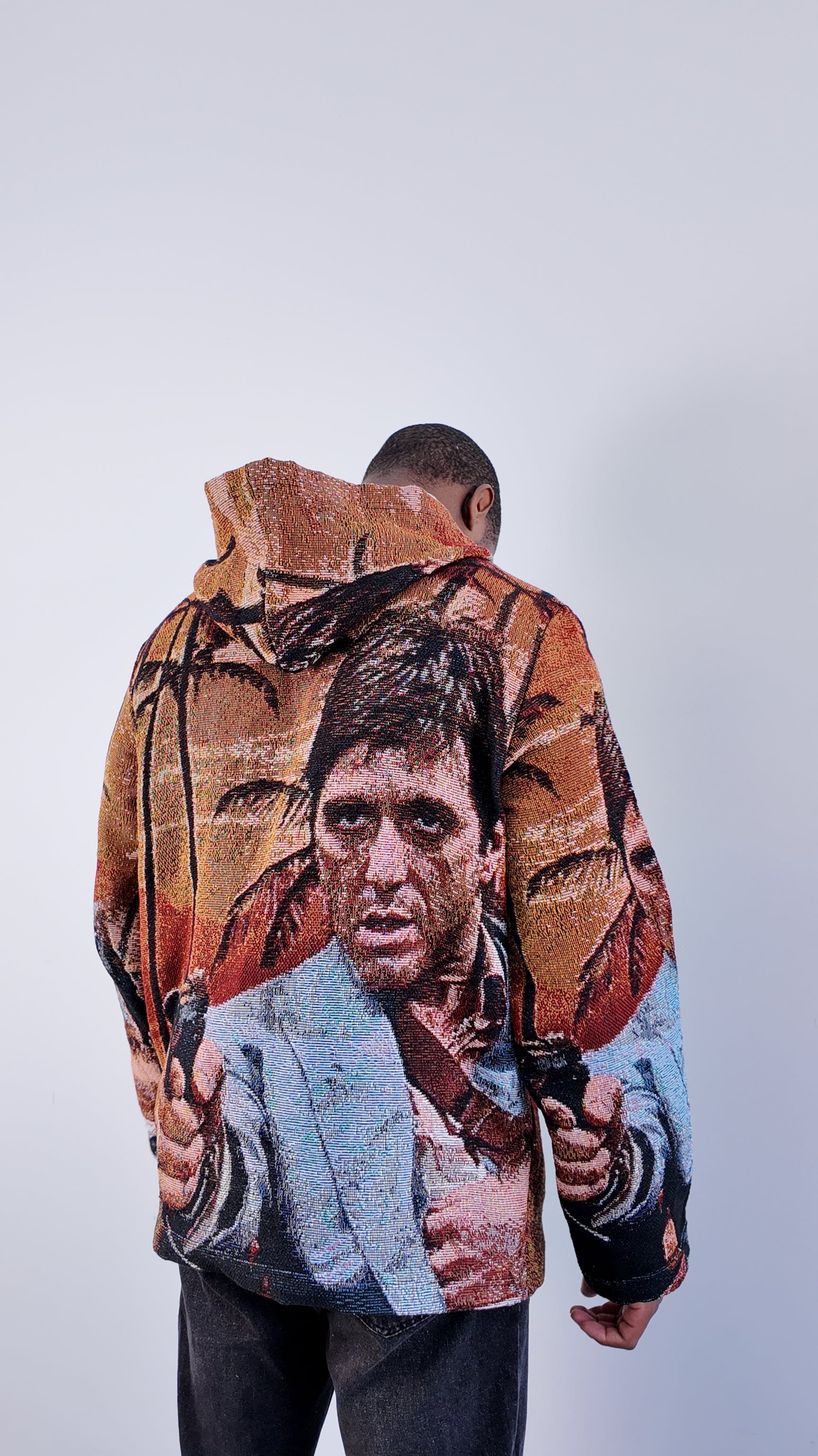 RDMCLOTHINGART tapestry hoodie TONY MONTANA TAPESTRY HOODIE