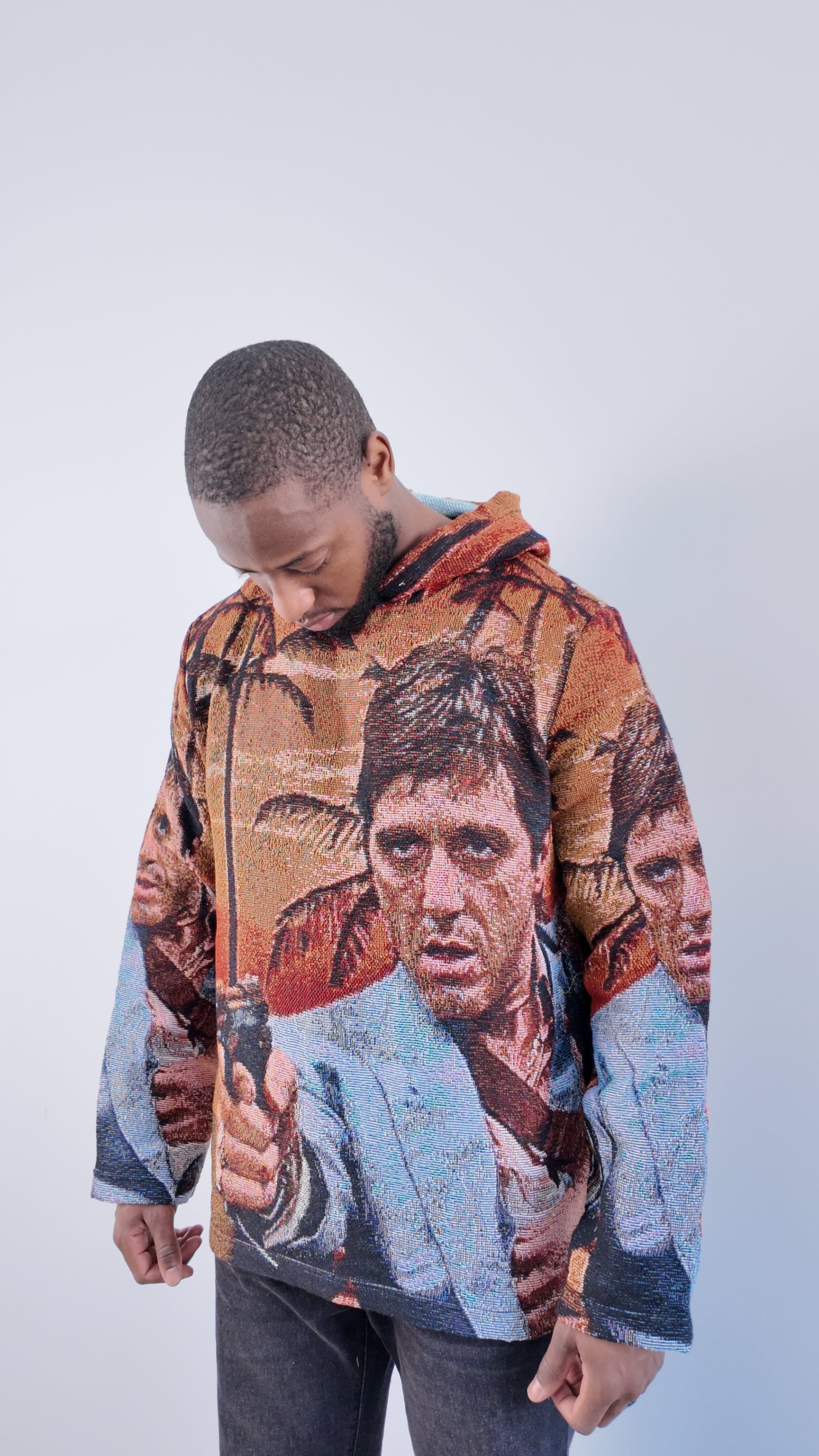 RDMCLOTHINGART tapestry hoodie TONY MONTANA TAPESTRY HOODIE