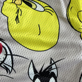 RDMCLOTHINGART tapestry hoodie TWEETY AND SYLESTER MESH SHORTS