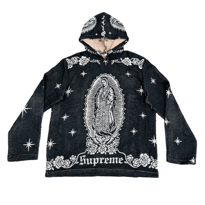 RDMCLOTHINGART tapestry hoodie VIGENCITA BLACK TAPESTRY HOODIE