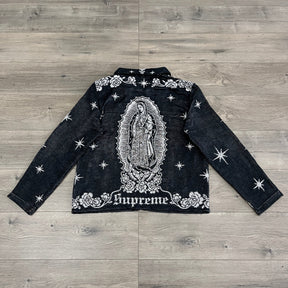 RDMCLOTHINGART tapestry hoodie VIRGENCITA BLACK TAPESTRY JACKET