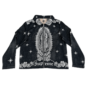 RDMCLOTHINGART tapestry hoodie VIRGENCITA BLACK TAPESTRY JACKET