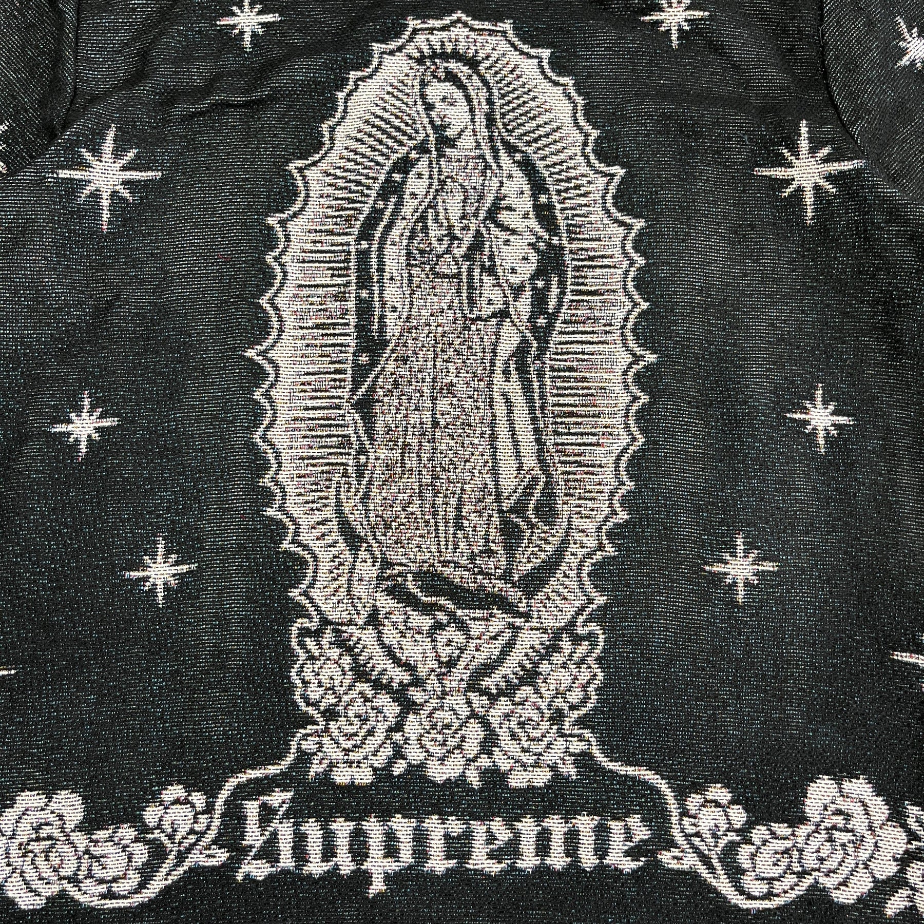 RDMCLOTHINGART tapestry hoodie VIRGENCITA BLACK TAPESTRY JACKET