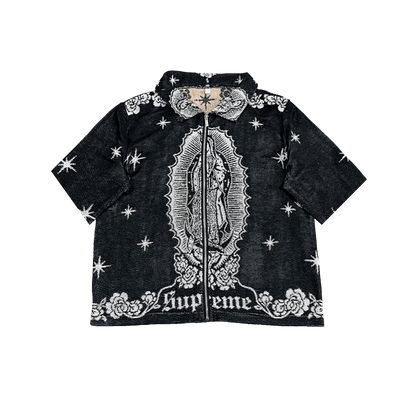 RDMCLOTHINGART tapestry hoodie VIRGENCITA BLACK TAPESTRY TEE