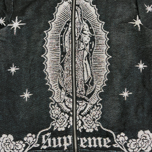 VIRGENCITA BLACK TAPESTRY TEE
